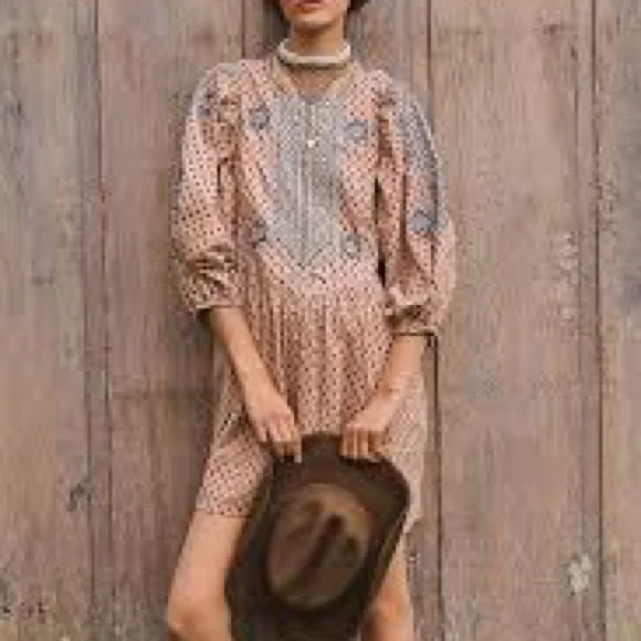 By Anthropologie Embroidered Tunic Mini Dress - Picture 2 of 16